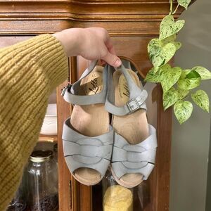 Lotta Women's Greyish Blue Clogs - Cottagecore Spring Summer Sandal
